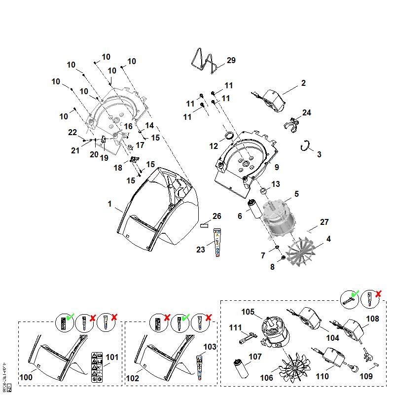 STIHL 6008-430-0511 schakelaar EUR positie 104 technische tekening