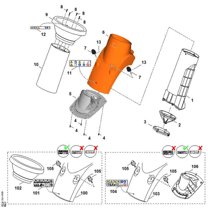 STIHL 6008-706-3110 isolatiebuis positie 10 technische tekening