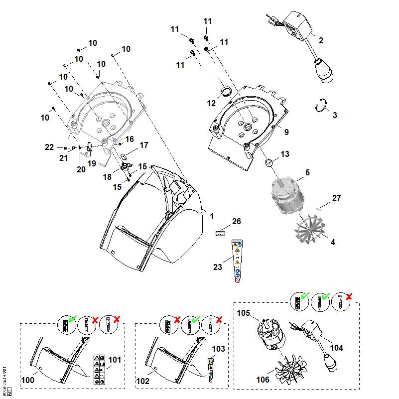 STIHL 6008-703-7300 pal positie 19 technische tekening