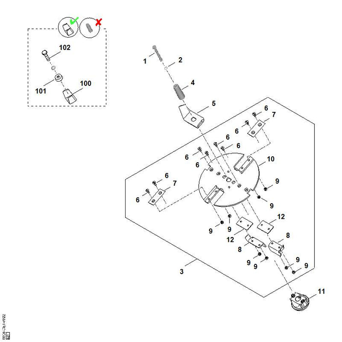 STIHL 6008-702-0122 Mes positie 7 technische tekening