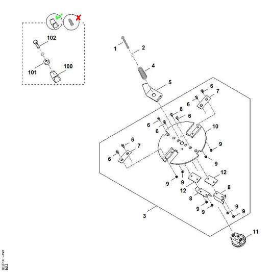 STIHL 9062-319-1285 verzonken bout M6x16 positie 6 technische tekening