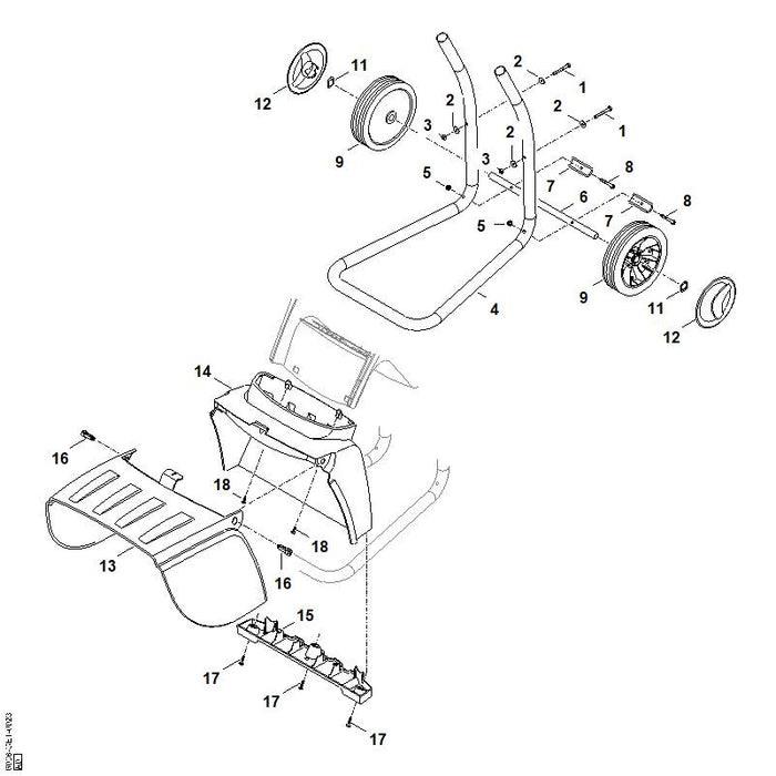 STIHL 6008-703-2301 buisvoet positie 4 technische tekening