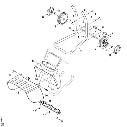 STIHL 6008-763-2700 wielas positie 6 technische tekening