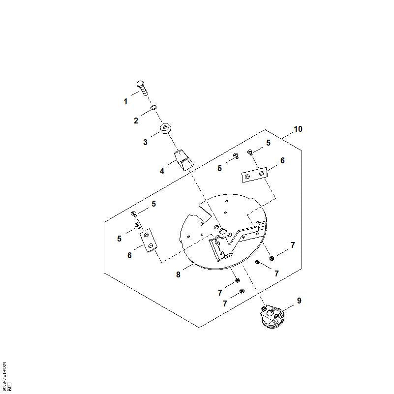 STIHL 9008-318-2360 inbusbout M10x20 positie 1 technische tekening