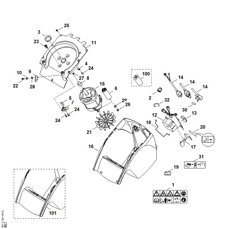 STIHL 6011-430-0512 schakelaar compl. positie 12 technische tekening