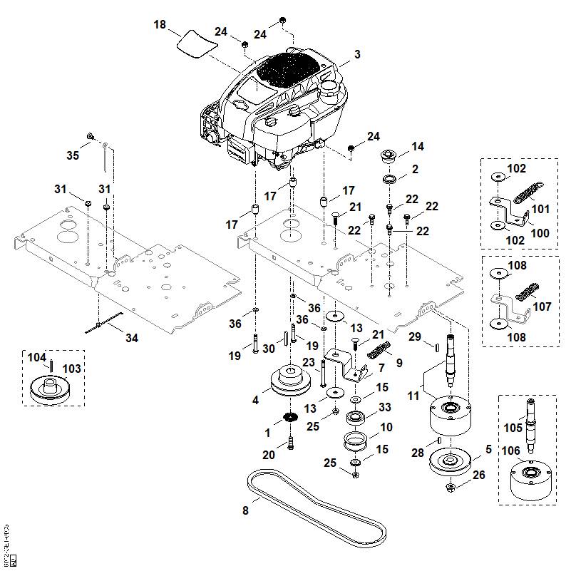 STIHL 6012-011-1801 B&S, viertaktmotor 123P02-0067-H5 positie 3 technische tekening
