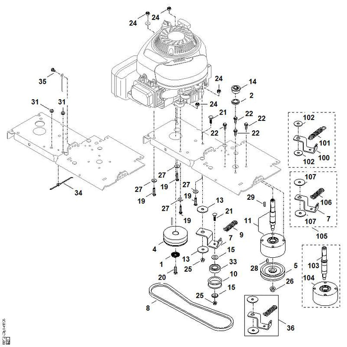 STIHL 6395-702-6600 veerring positie 1 technische tekening