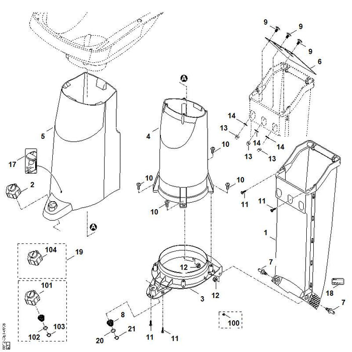 STIHL 6012-701-7000 gootbuis positie 4 technische tekening