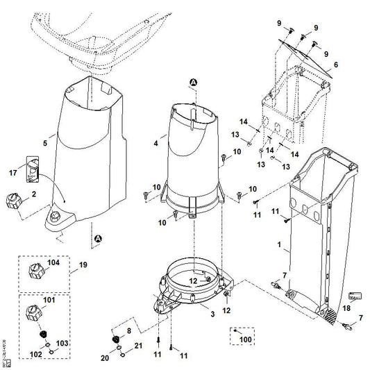 STIHL 6012-706-3112 Demperbuis positie 5 technische tekening
