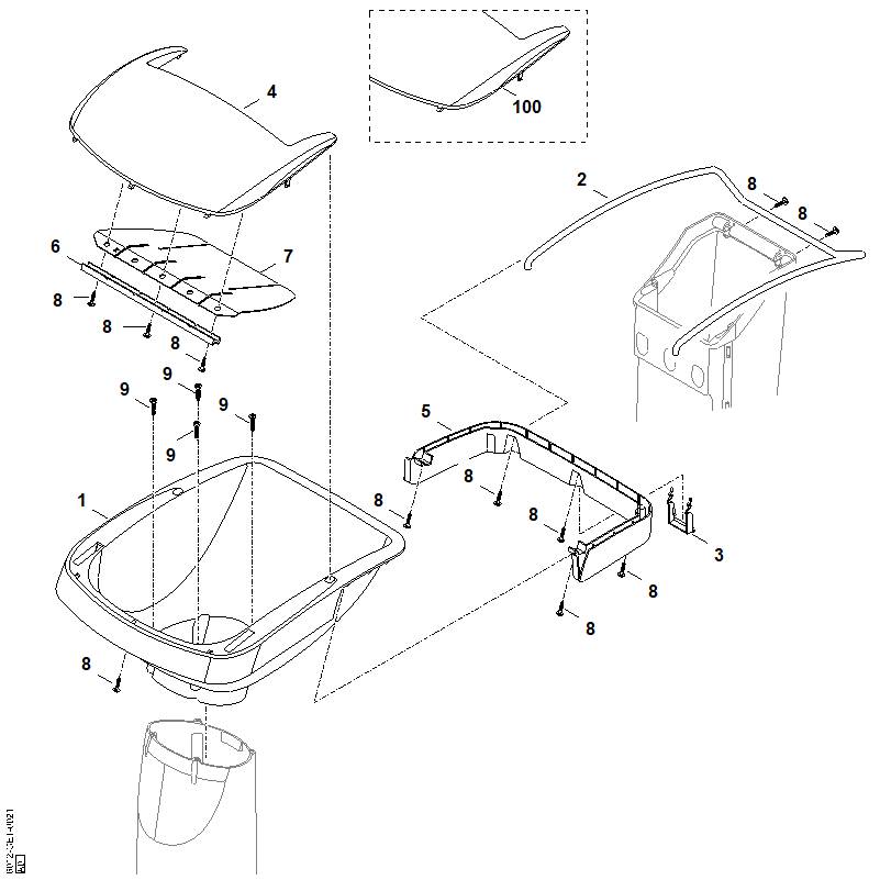 STIHL 6012-706-0111 vergrendeling positie 3 technische tekening