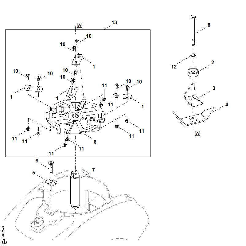 STIHL 9007-319-2600 inbusbout M10x130 positie 8 technische tekening