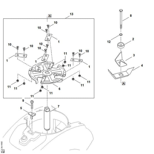 STIHL 9007-319-2600 inbusbout M10x130 positie 8 technische tekening