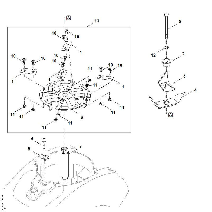 STIHL 6012-700-5110 messenschijf compl. positie 13 technische tekening
