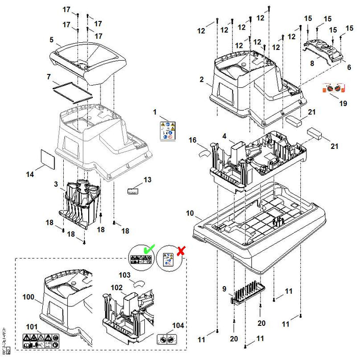 STIHL 0000-967-7313 waarschuwingsinstructie positie 101 technische tekening