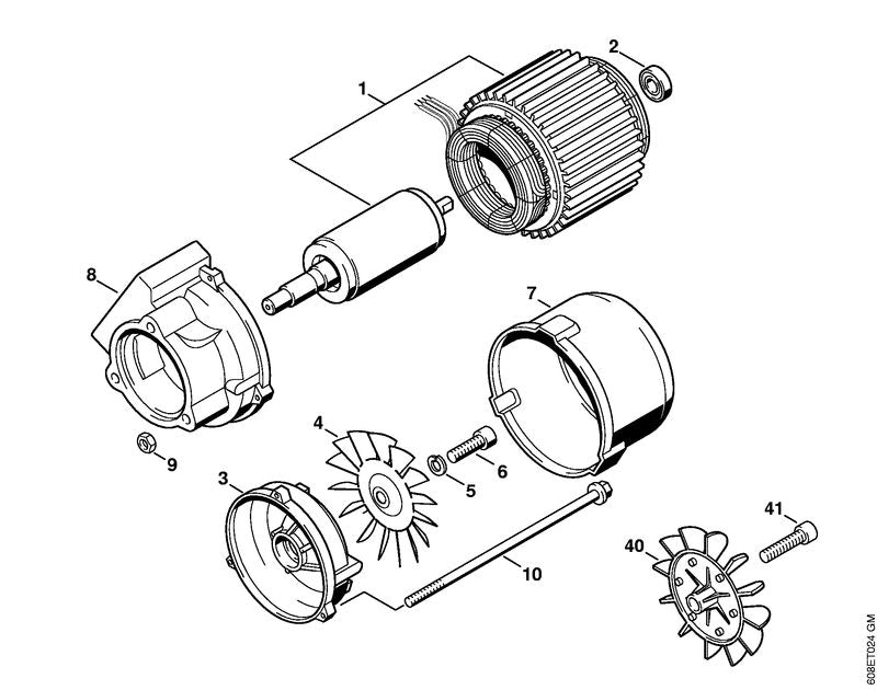 STIHL 4721-606-0105 Ventilatorkap positie 7 technische tekening