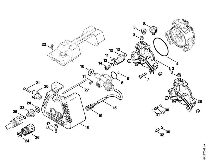STIHL 4703-706-3300 Pijp 140 mm positie 27 technische tekening
