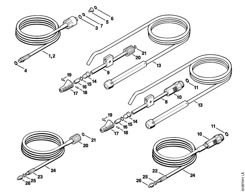 STIHL 4915-500-0805 Hogedrukslang positie 2 technische tekening