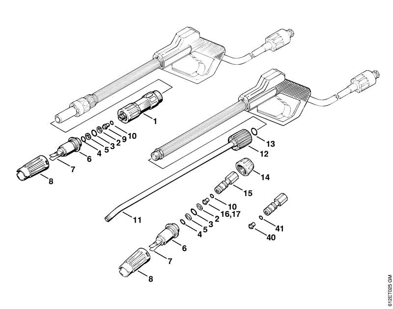 STIHL 4915-500-6312 Sproeier 0415 positie 9 technische tekening