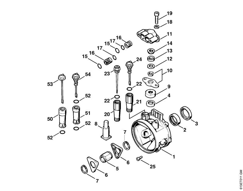 STIHL 4703-700-5801 Olievulpijp positie 21 technische tekening