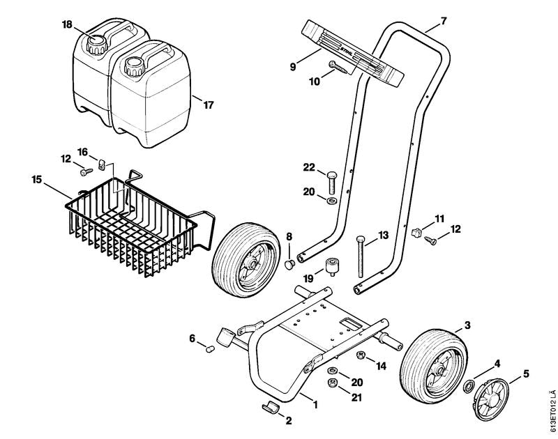 STIHL 4718-790-2800 Korf positie 15 technische tekening