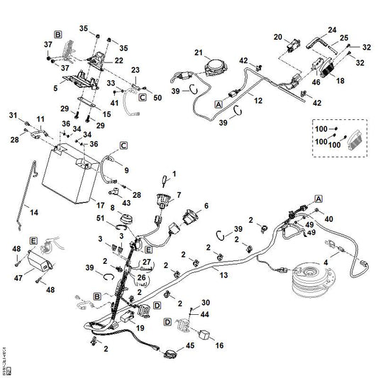 STIHL 6140-440-3012 kabelboom positie 12 technische tekening