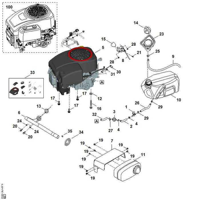 STIHL 6140-011-1809 Benzinemotor positie 5 technische tekening