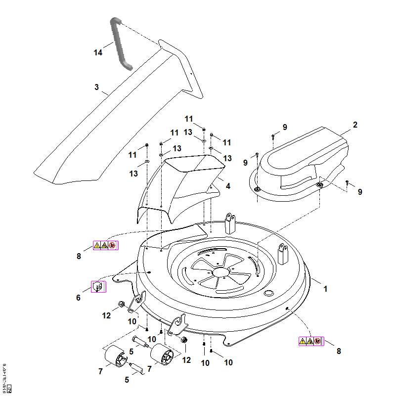 STIHL 6140-700-8512 behuizing positie 1 technische tekening
