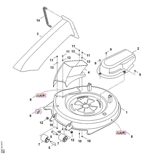 STIHL 6140-700-8512 behuizing positie 1 technische tekening