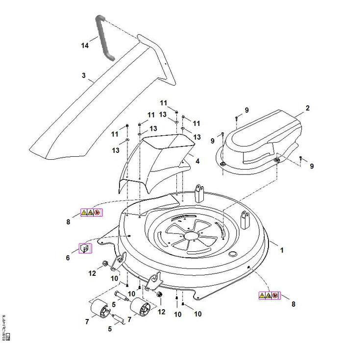 STIHL 6140-700-8512 behuizing positie 1 technische tekening