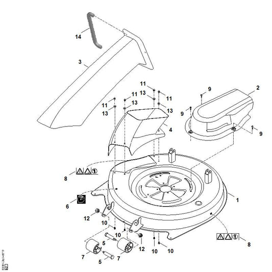 STIHL 6140-700-8511 behuizing positie 1 technische tekening