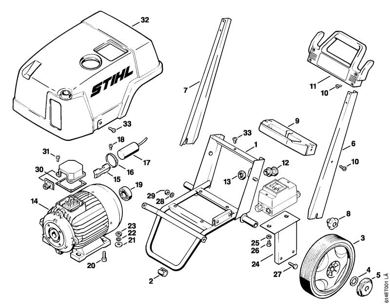STIHL 4716-600-0240 Elektromotor 3x240 V, 415 V/50 Hz positie 14 technische tekening