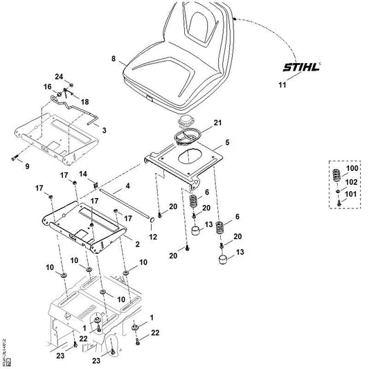 STIHL 9417-021-7530 snelbevestiging positie 12 technische tekening