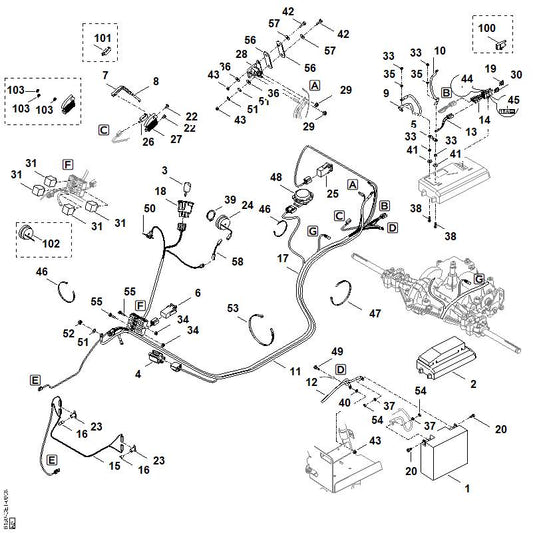 STIHL 0751-010-7241 kabelbinder positie 53 technische tekening