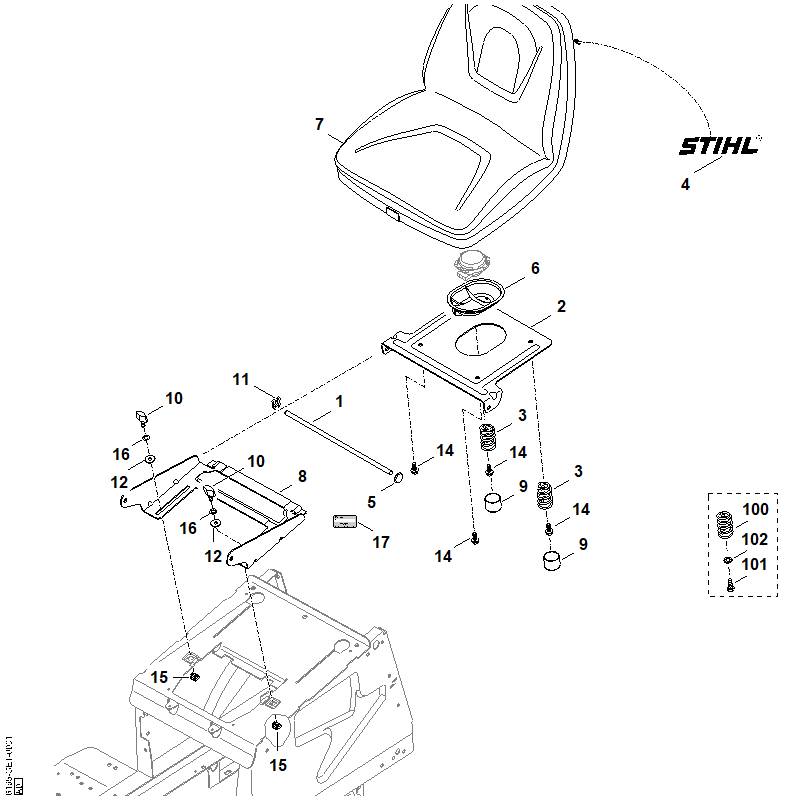 STIHL 6170-703-8920 plaat positie 4 technische tekening