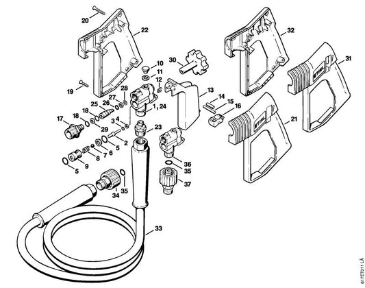 STIHL 9645-945-7483 O-ring 8x1,5 positie 18 technische tekening