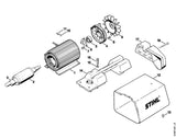 STIHL 4703-602-1100 Deksel positie 4 technische tekening