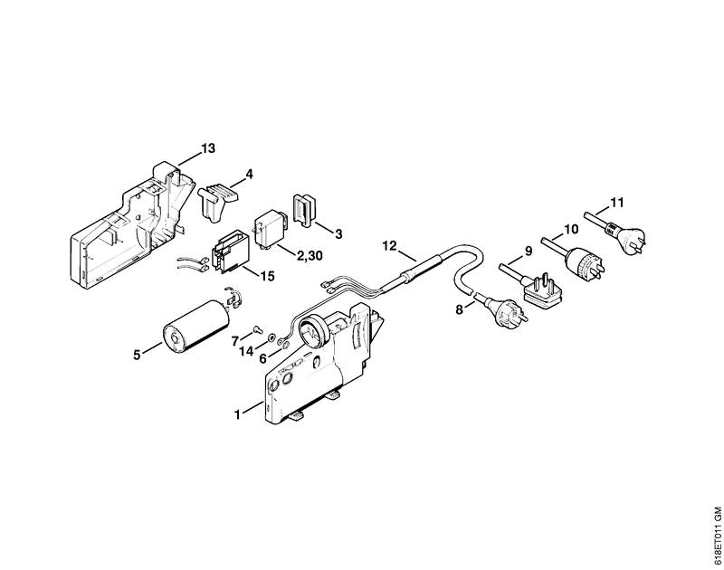 STIHL 4703-435-6000 Houder positie 15 technische tekening