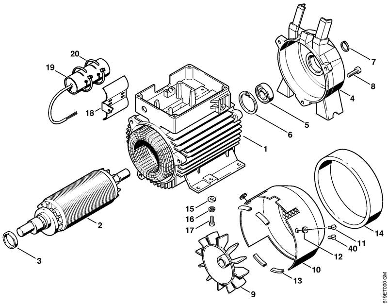 STIHL 9062-392-0960 Bout met verzonken kop M5x12 positie 11 technische tekening