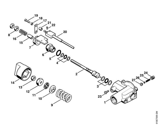 STIHL 9208-260-1140 Zeskantmoer M8x1 positie 8 technische tekening