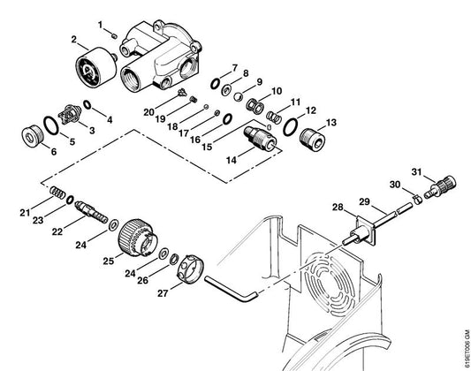 STIHL 4722-512-0800 Klepkooi positie 10 technische tekening
