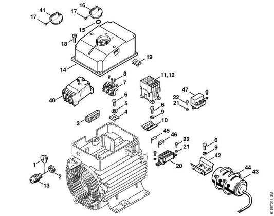 STIHL 4722-431-7700 Weerstand positie 46 technische tekening