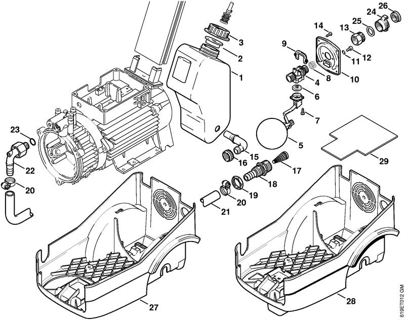 STIHL 4722-700-7300 Slangaansluiting positie 22 technische tekening