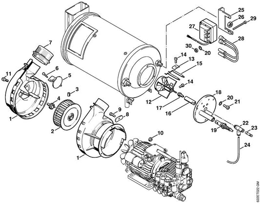 STIHL 4735-523-1700 Deksel positie 18 technische tekening