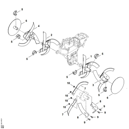 STIHL 6241-710-0205 hakset compl. binnen rechts: positie 2 technische tekening