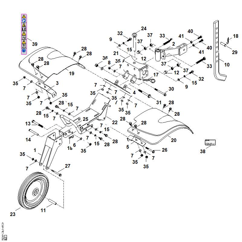 STIHL 6250-717-3501 stootstrip links positie 20 technische tekening