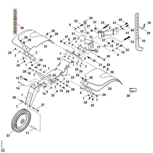 STIHL 6250-951-0821 Zeskantschroef met flens M8x20 positie 28 technische tekening