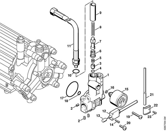 STIHL 9041-116-0370 Cilinderkopbout M3x12 positie 14 technische tekening