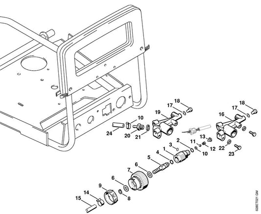 STIHL 9371-470-1620 Cilindrische pen 3x5 positie 3 technische tekening