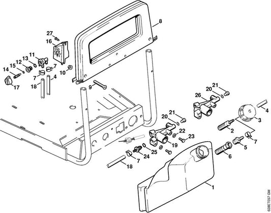 STIHL 4705-512-0400 Draaihandgreep positie 17 technische tekening