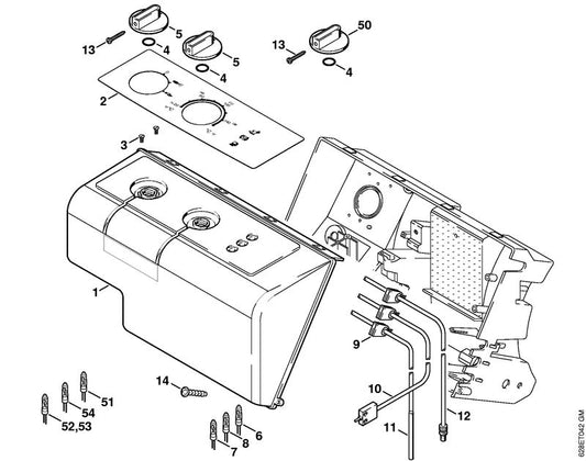 STIHL 4724-430-1800 Signaallamp positie 52 technische tekening